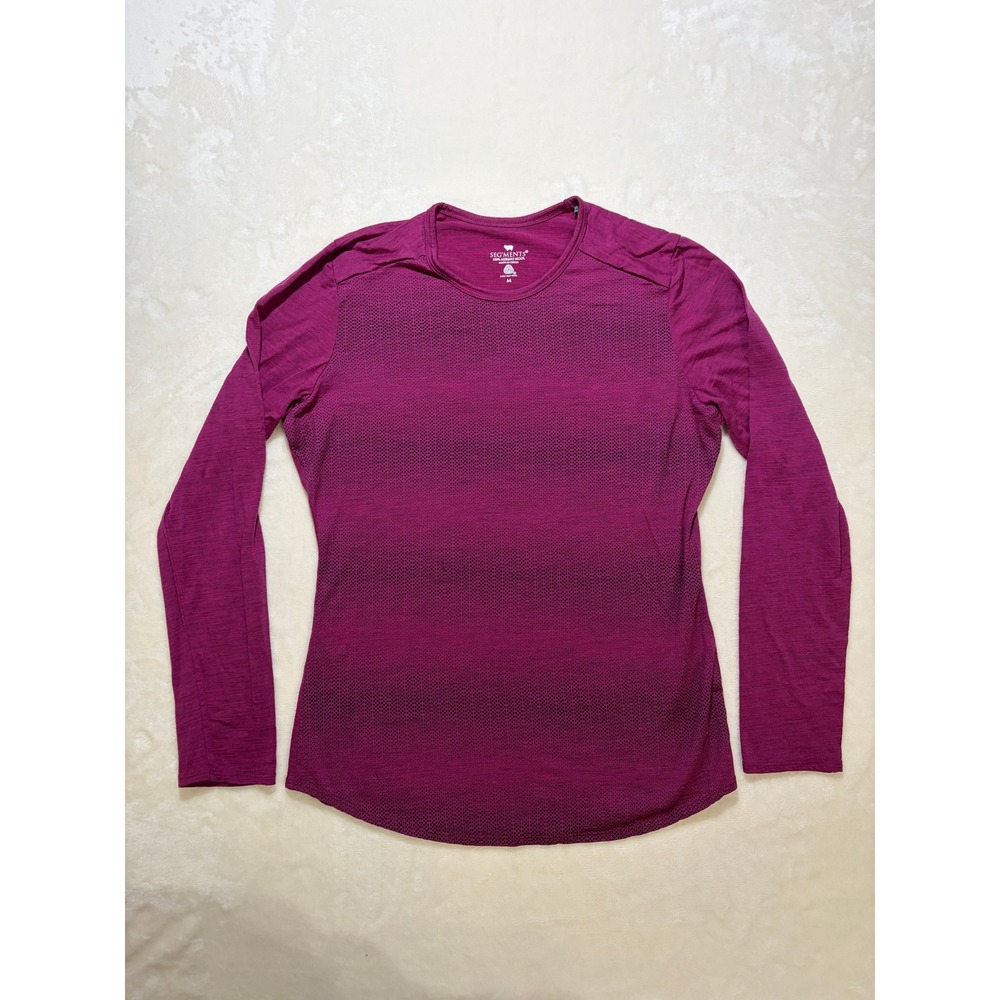 Seg'ments Purple 100% Merino Wool Long Sleeve Top Women M Excellent